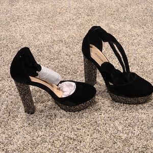 Black Velvet Heels
